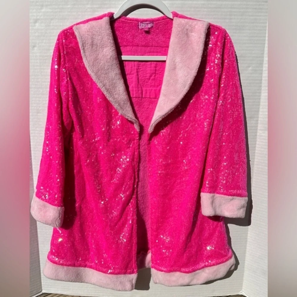 JoJo’s‎ Closet JoJo Siwa pink sequin jacket or robe  7/8 used condition no belt